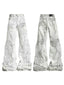 ANGEL DISTRESSED WING PATCH EMBROIDERY FLARE VERSATILE CASUAL JEANS