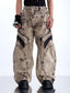 HEAVY-DUTY WASTELAND-STYLE ASYMMETRIC LAYERED DENIM JEANS