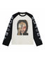 "WA_VE" PORTRAIT PRINT LONG SLEEVE TEE NICHE T-SHIRT