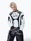 RACING PATCHWORK LONG SLEEVE, VINTAGE BIKER SLIM CROPPED TOP