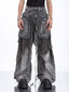 HEAVYWEIGHT PANELLED CARGO DENIM JEANS WITH REMOVABLE WAIST BAG