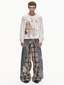 DETACHABLE WAIST SASH WEB TAG PLAID CARGO PANTS