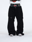 ROCK TIGER DOUBLE WAIST RIVET CURVED CUT JEANS