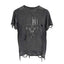 DISTRESSED PRINT RIPPED T-SHIRT
