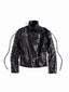 Raw seam asymmetrical street shirt highlights exposed raw seams and uneven cutting for bold deconstructed street style.