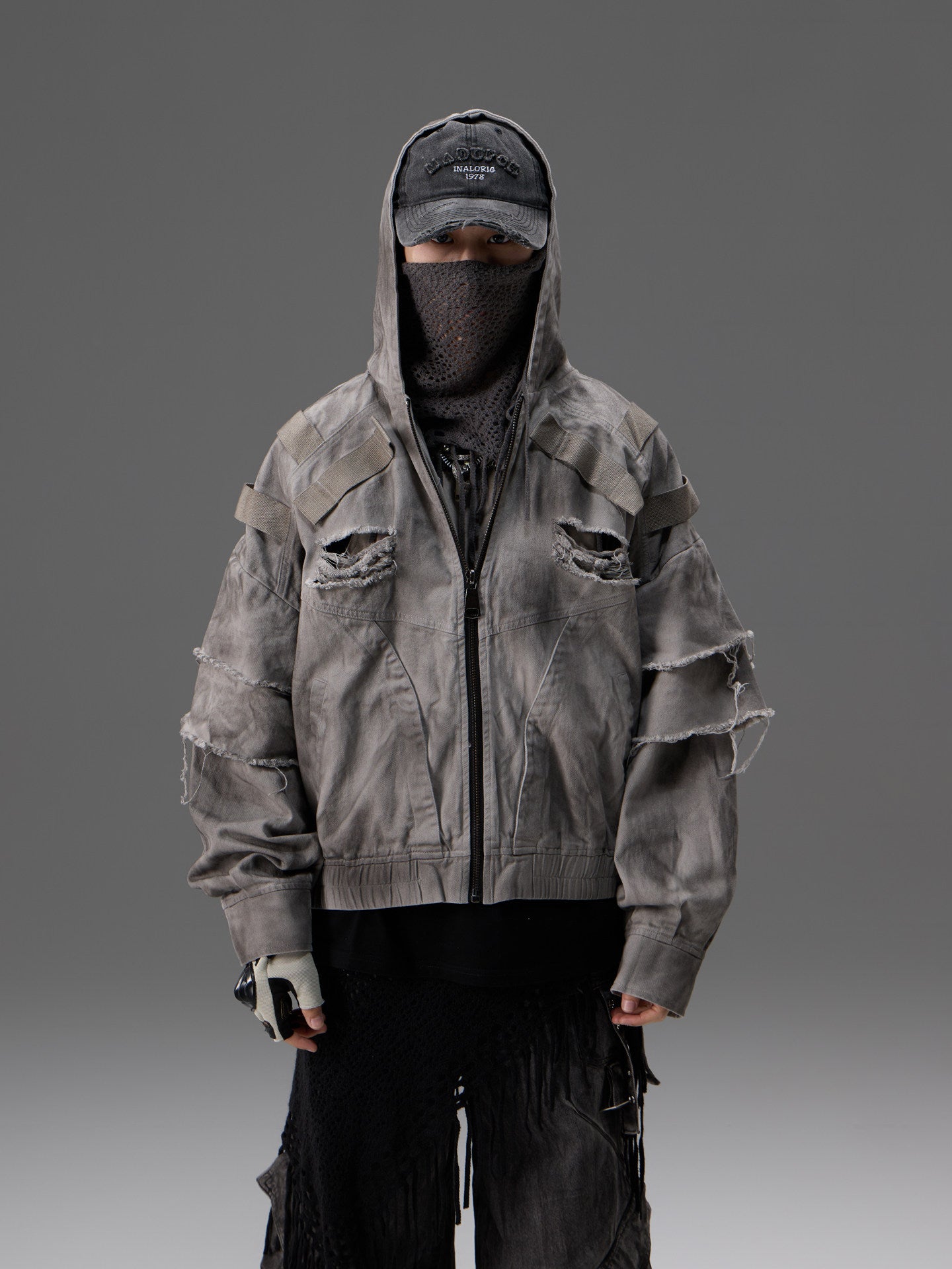 VINTAGE WASHED DENIM WASTELAND‑STYLE UNISEX JACKET
