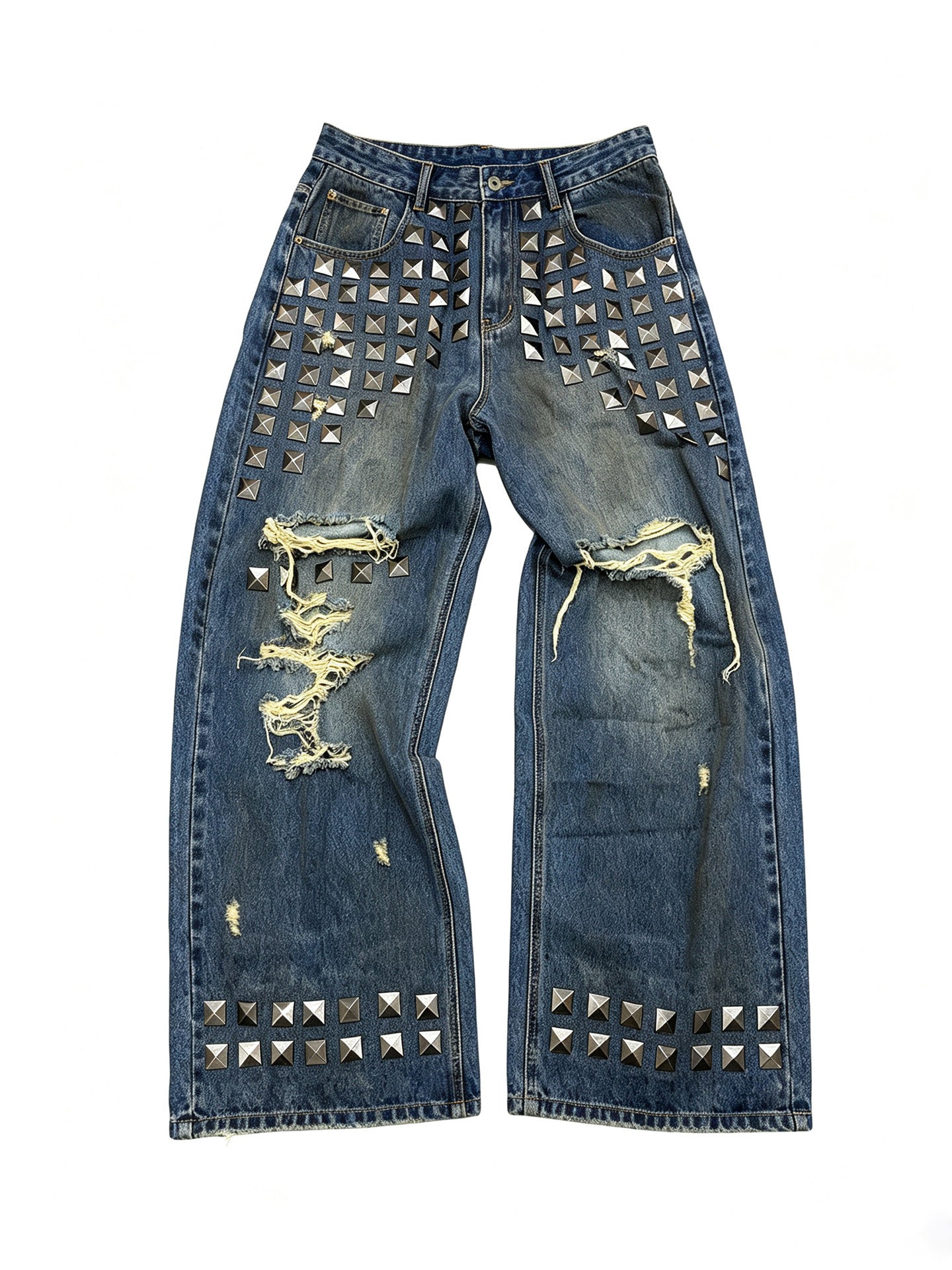 VINTAGE EMBROIDERED ADJUSTABLE WAIST CARGO PANTS