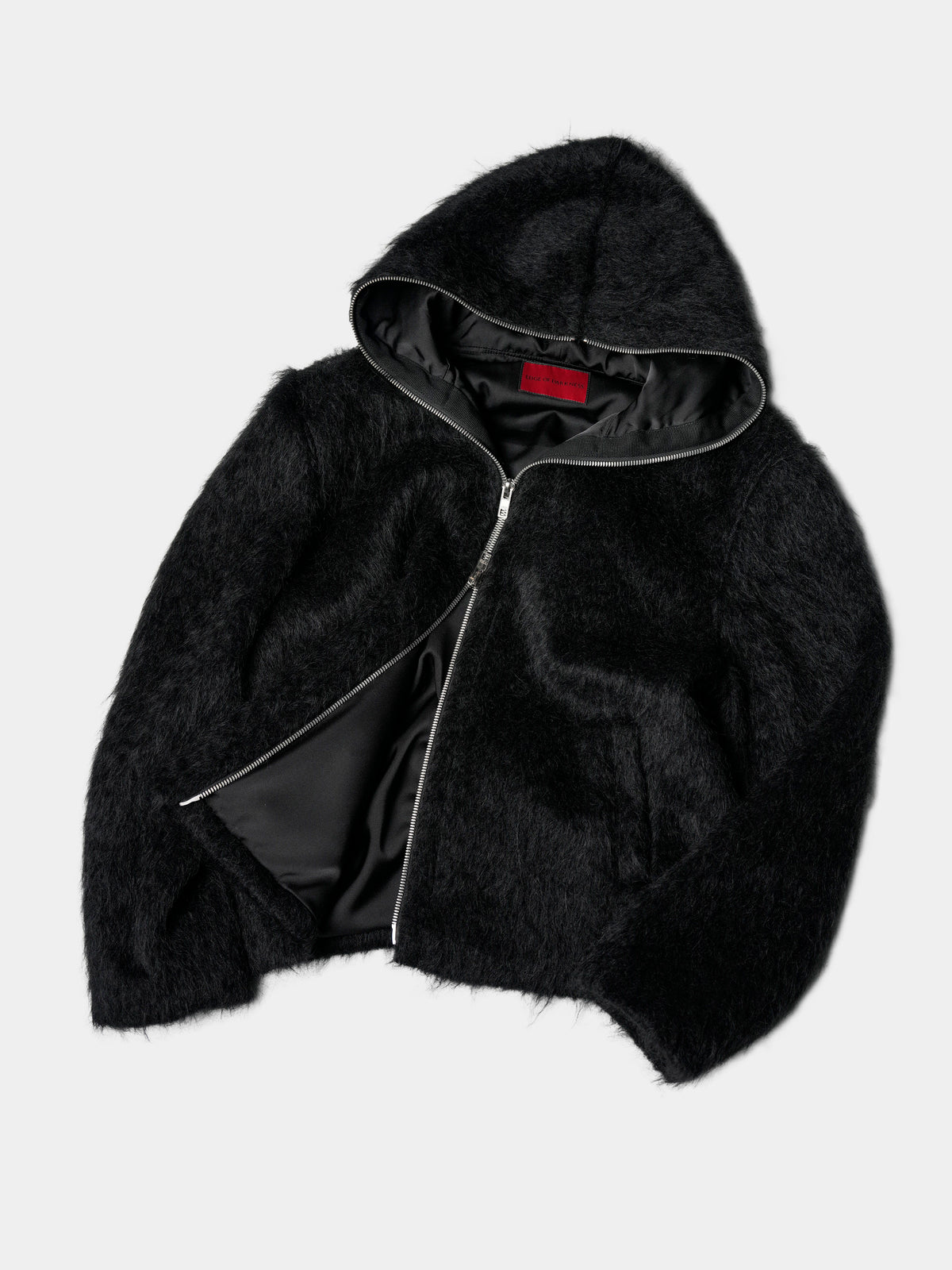 Dark Minimalist Mohair Oversized Loose Wool Cardigan Jacket