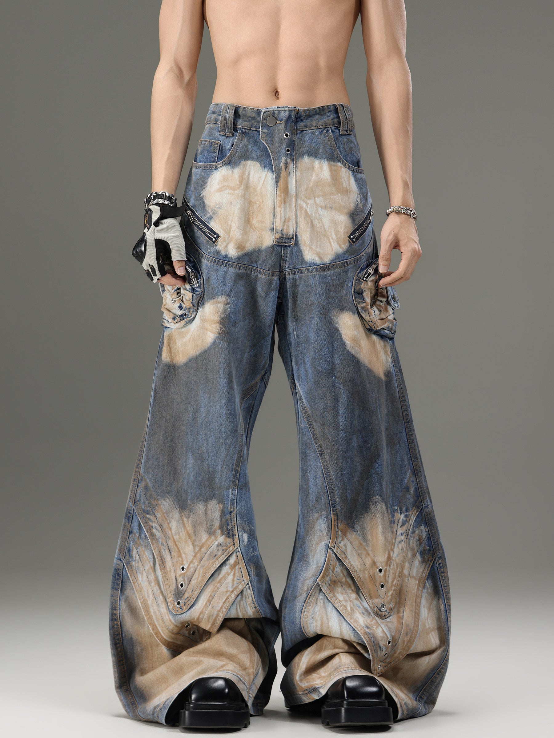 VINTAGE HEAVY‑WEIGHT YELLOW MUD DYE JEANS Secondary image