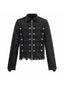 WAXED DENIM DISTRESSED HEM COAT JACKET “NAPOLEON COURT”