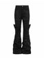 IRREGULAR STRUCTURE WAXED FLARED PANTS