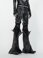 HEAVYWEIGHT PUNKSTYLE PU LEATHER SKINNY PANTS WITH DETACHABLE SLEEVES