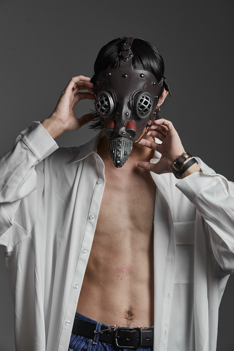 UNISEX STEAMPUNK RIVET HALLOWEEN COSTUME METAL MASK