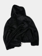 Dark Minimalist Mohair Oversized Loose Wool Cardigan Jacket