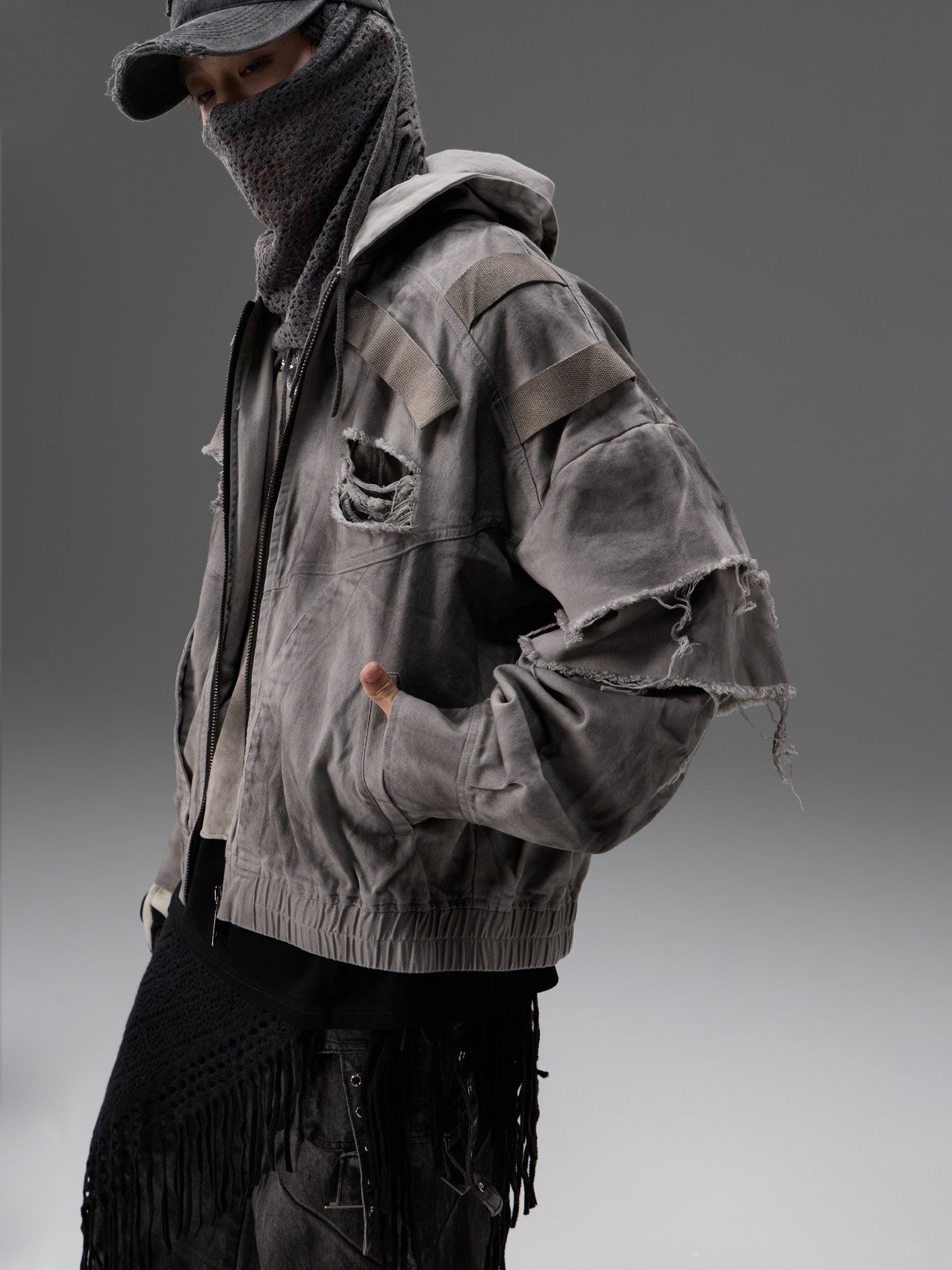 VINTAGE WASHED DENIM WASTELAND‑STYLE UNISEX JACKET Secondary image