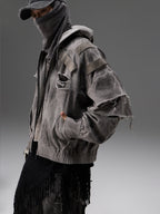 VINTAGE WASHED DENIM WASTELAND‑STYLE UNISEX JACKET