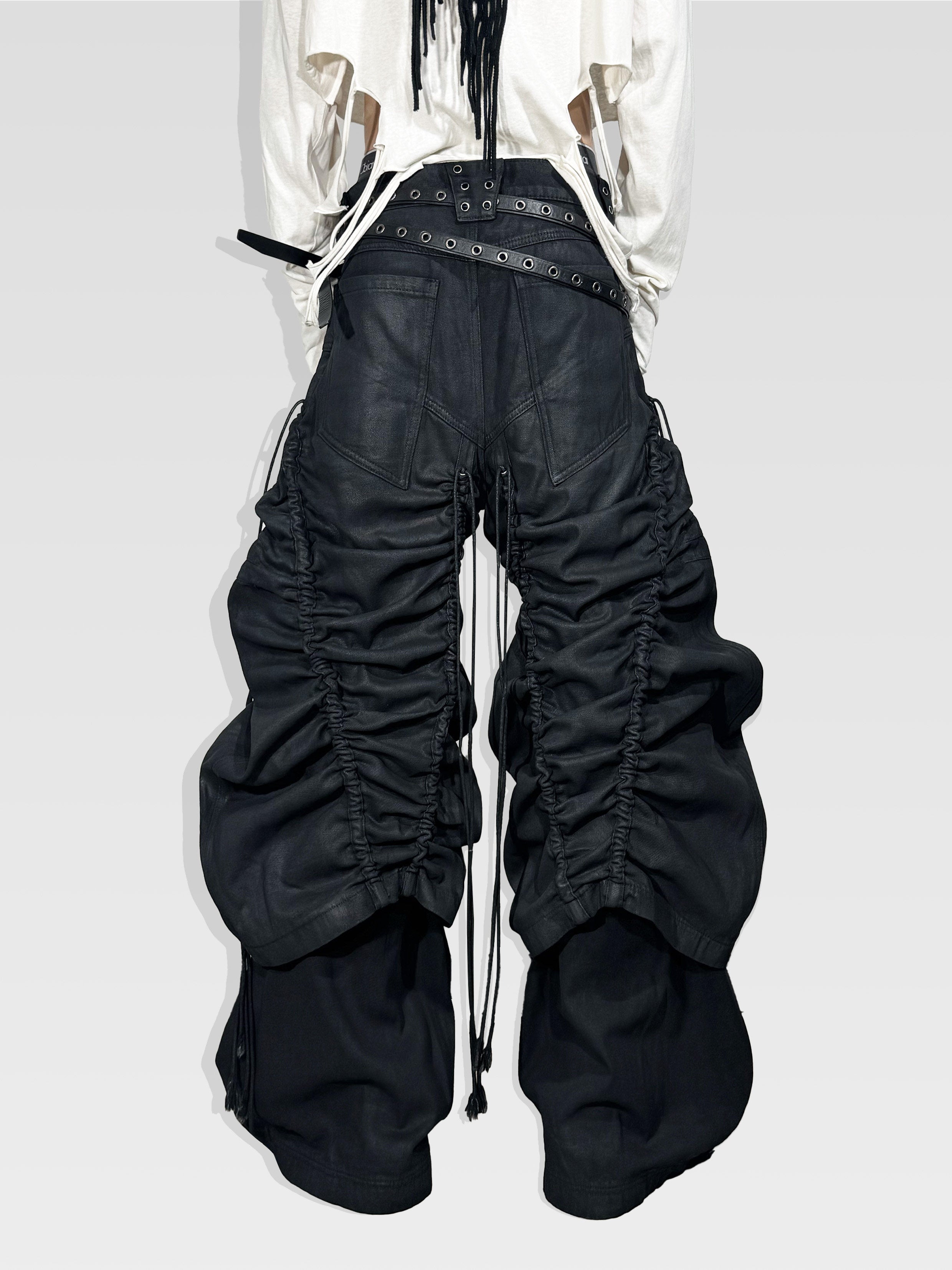 DARK NICHE STRUCTURED PLEATED WAXED HEAVYWEIGHT BAGGY JEANS Secondary image