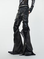 HEAVYWEIGHT PUNKSTYLE PU LEATHER SKINNY PANTS WITH DETACHABLE SLEEVES
