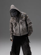 VINTAGE WASHED DENIM WASTELAND‑STYLE UNISEX JACKET
