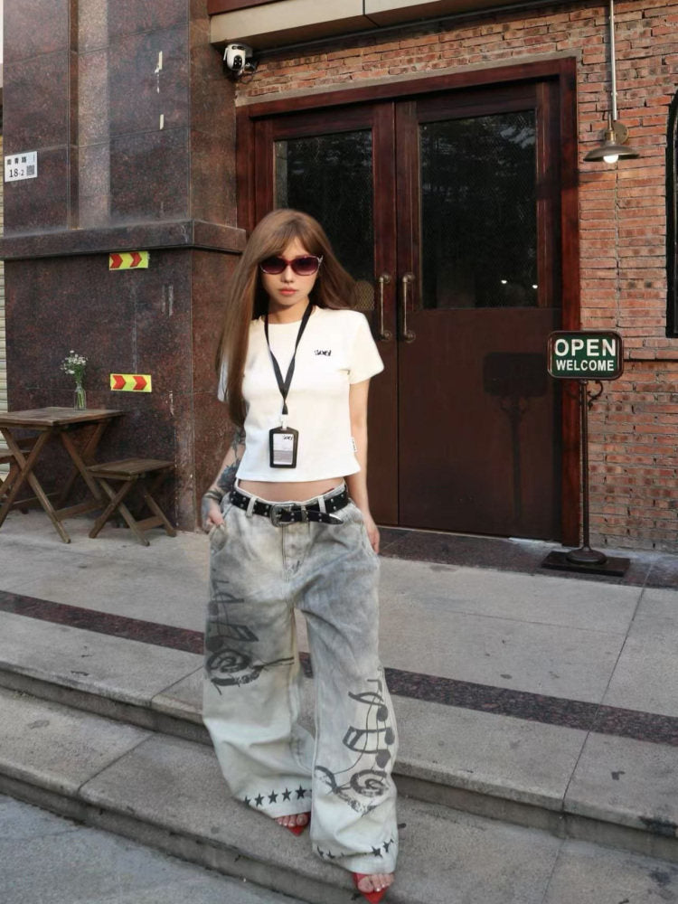 MUSIC NOTE OVERSIZED UNISEX PANTS