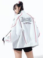 VINTAGE RACING BIKER Distressed SPLICED UNISEX THIN JACKET