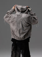 VINTAGE WASHED DENIM WASTELAND‑STYLE UNISEX JACKET