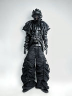 DARK NICHE STRUCTURED PLEATED WAXED HEAVYWEIGHT BAGGY JEANS