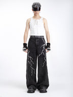 MEN NICHE DRAWSTRING WOVEN SLEEVELESS TANK TOP
