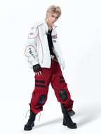 VINTAGE RACING BIKER Distressed SPLICED UNISEX THIN JACKET