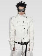 SILVERMOON KNIGHT WHITE LEATHER JACKET