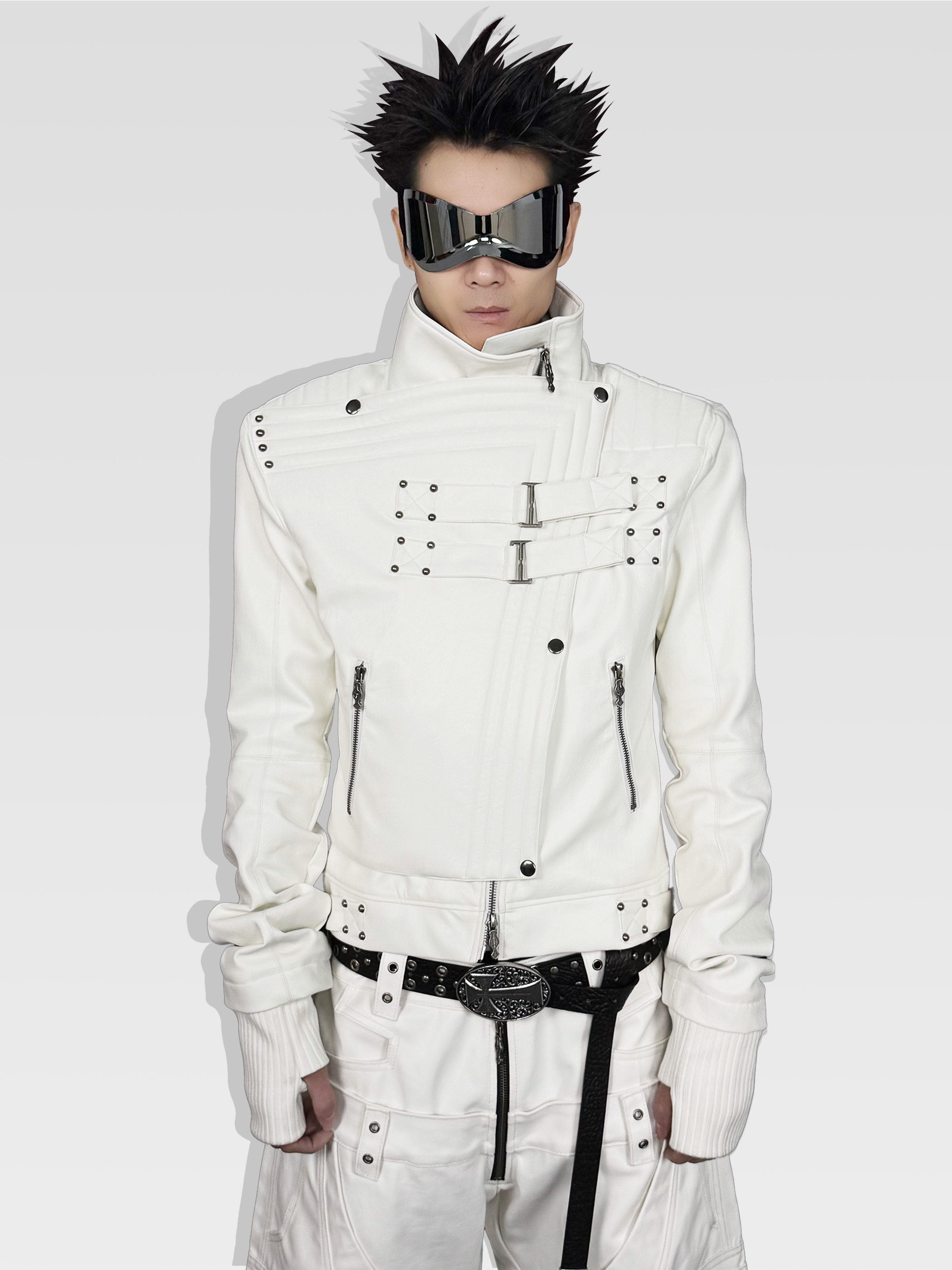 SILVERMOON KNIGHT WHITE LEATHER JACKET