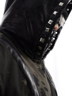 HEAVYWEIGHT CAMO RIVET HOODED BOMBER JACKET
