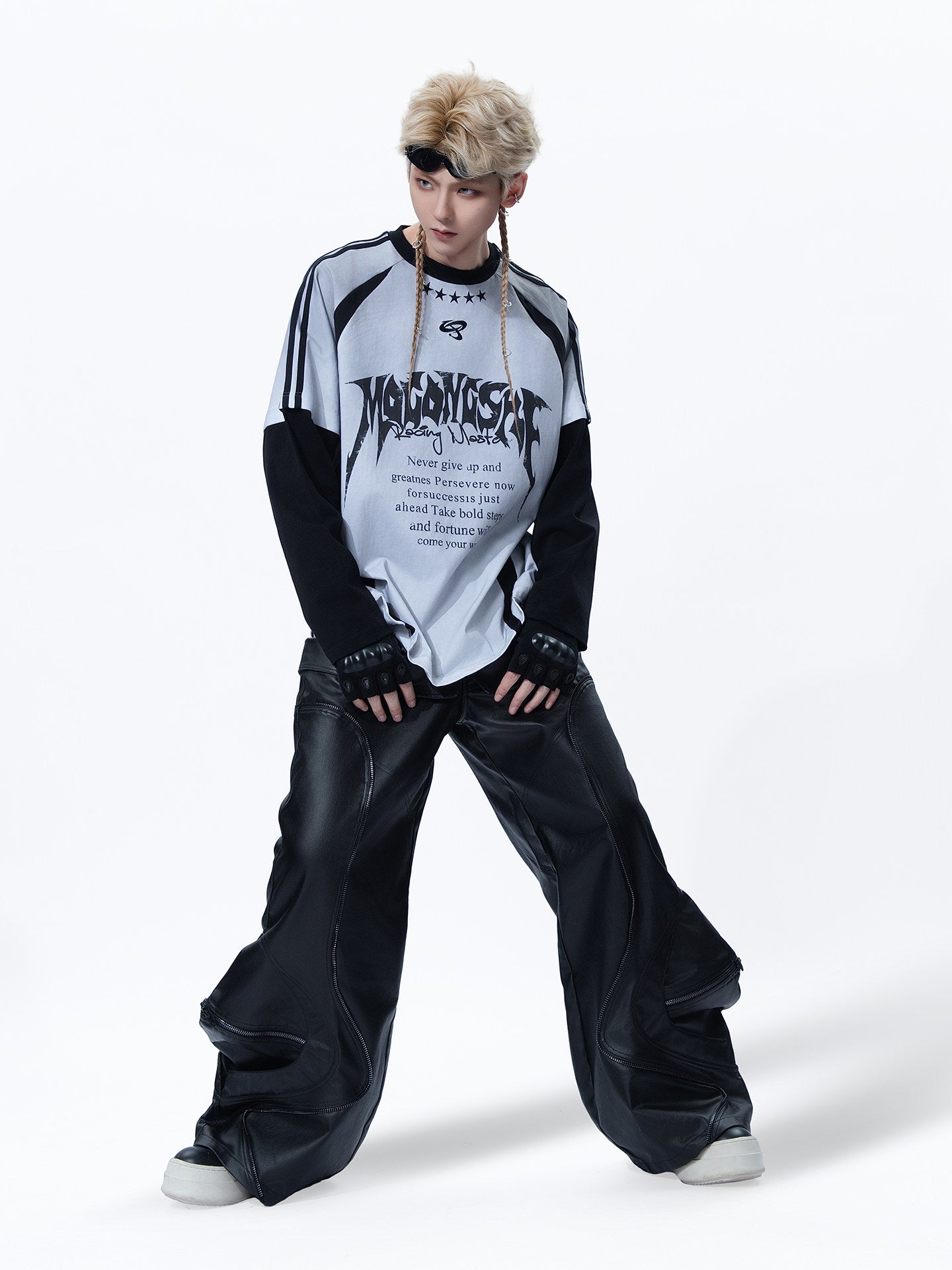 WAXED SPLICED 3D TEXTURE CASUAL HEAVY‑DUTY PANTS