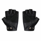 DARK PUNK STUDDED HALF-FINGER LEATHER GLOVES