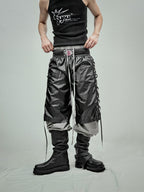 LACED MESH PANEL BOXING SHORTS