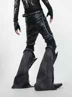 HEAVYWEIGHT PUNKSTYLE PU LEATHER SKINNY PANTS WITH DETACHABLE SLEEVES