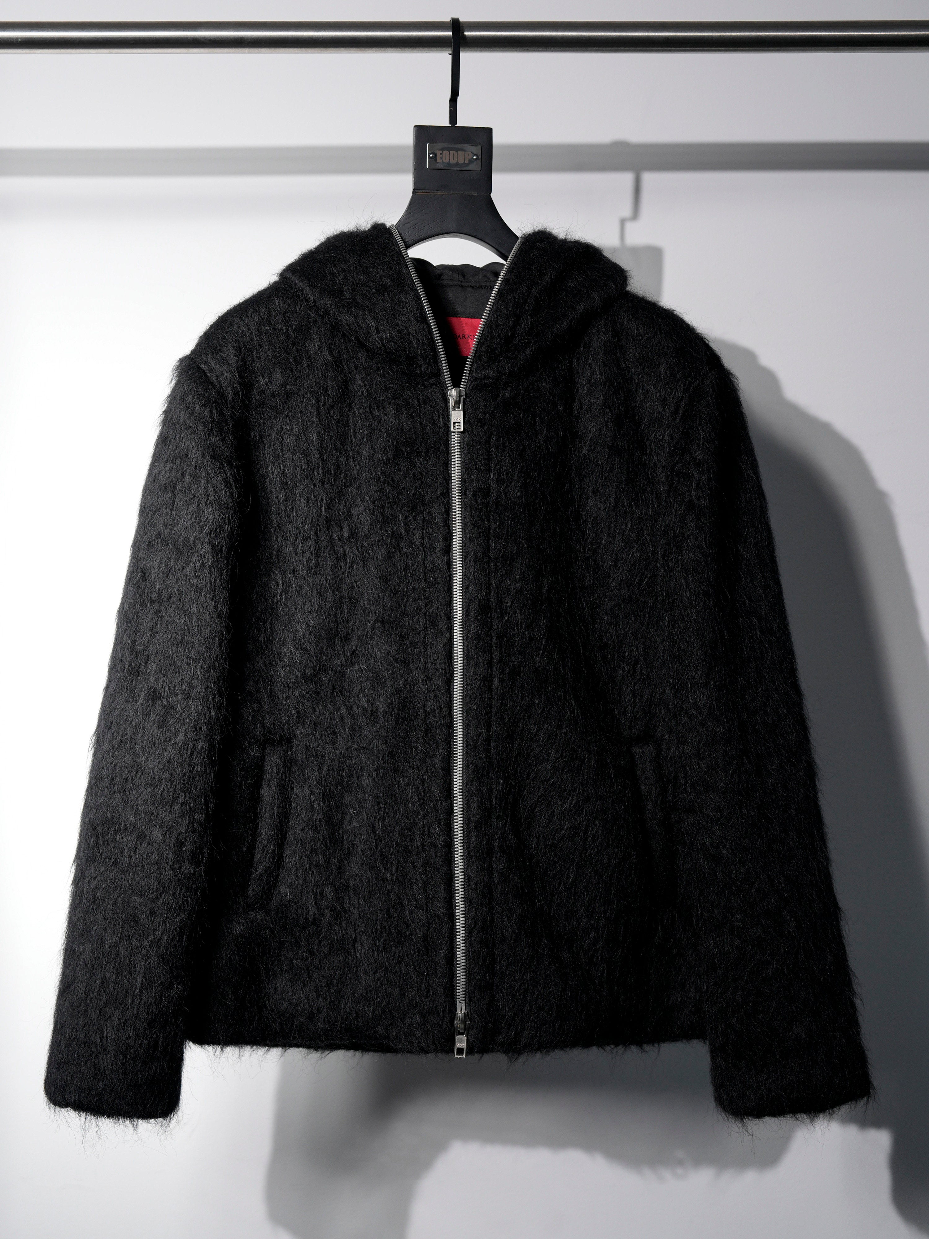 Dark Minimalist Mohair Oversized Loose Wool Cardigan Jacket Secondary image