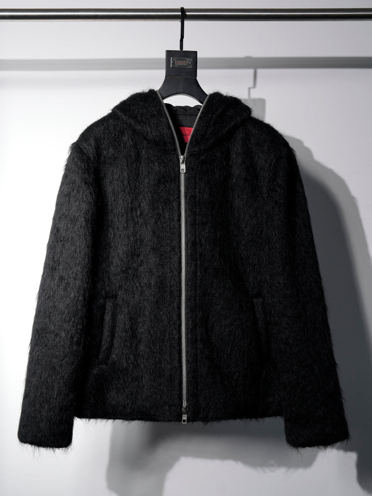 Dark Minimalist Mohair Oversized Loose Wool Cardigan Jacket