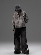 VINTAGE WASHED DENIM WASTELAND‑STYLE UNISEX JACKET