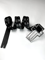 DISTRESSED CROSS DOUBLE‑LAYER COWHIDE BELT