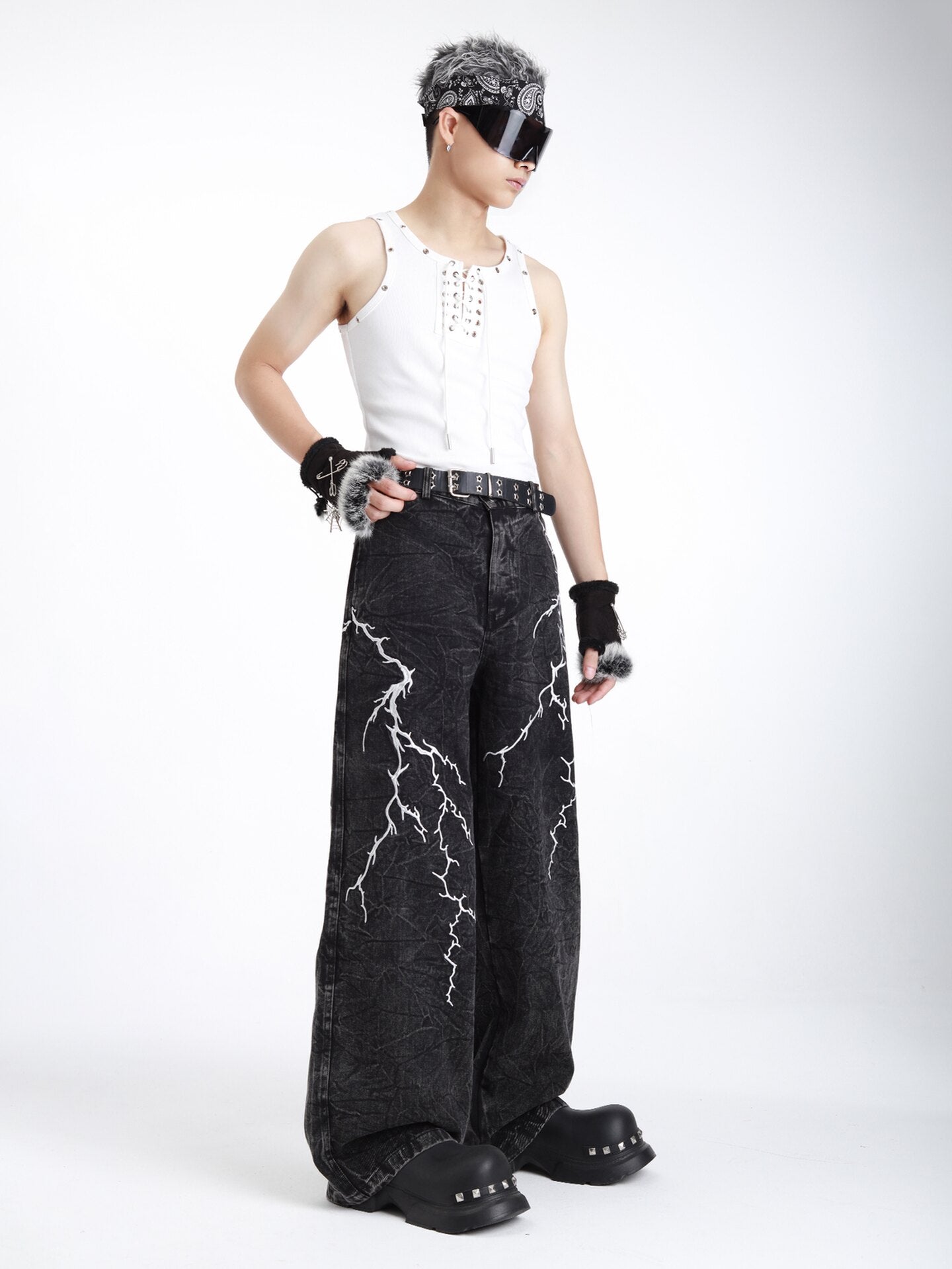 MEN NICHE DRAWSTRING WOVEN SLEEVELESS TANK TOP