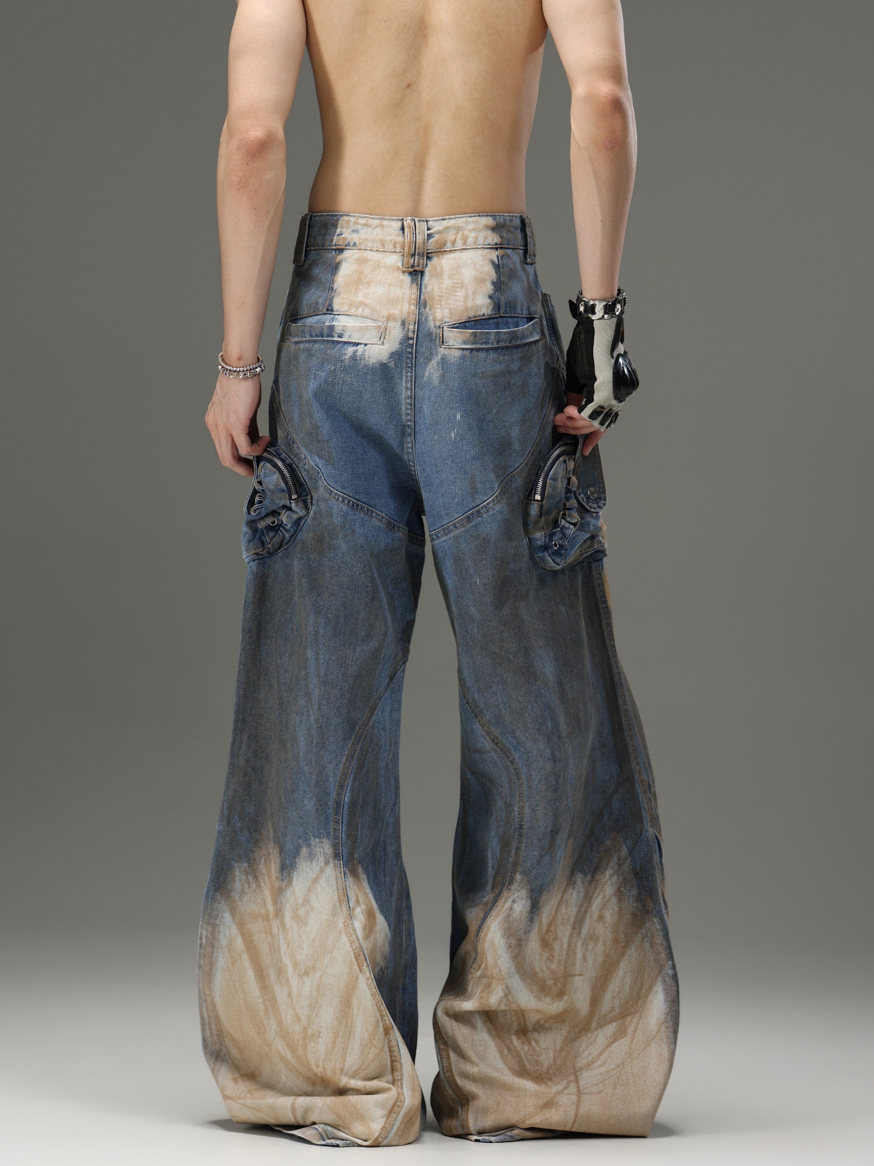 VINTAGE HEAVY‑WEIGHT YELLOW MUD DYE JEANS