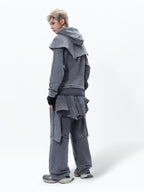 HEAVYWEIGHT SNOW‑WASHED UNISEX VINTAGE WASHED FAUX TWO‑LAYER OVERLAY TOP