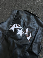 STUDDED STAR-PATTERN PU LEATHER VEST
