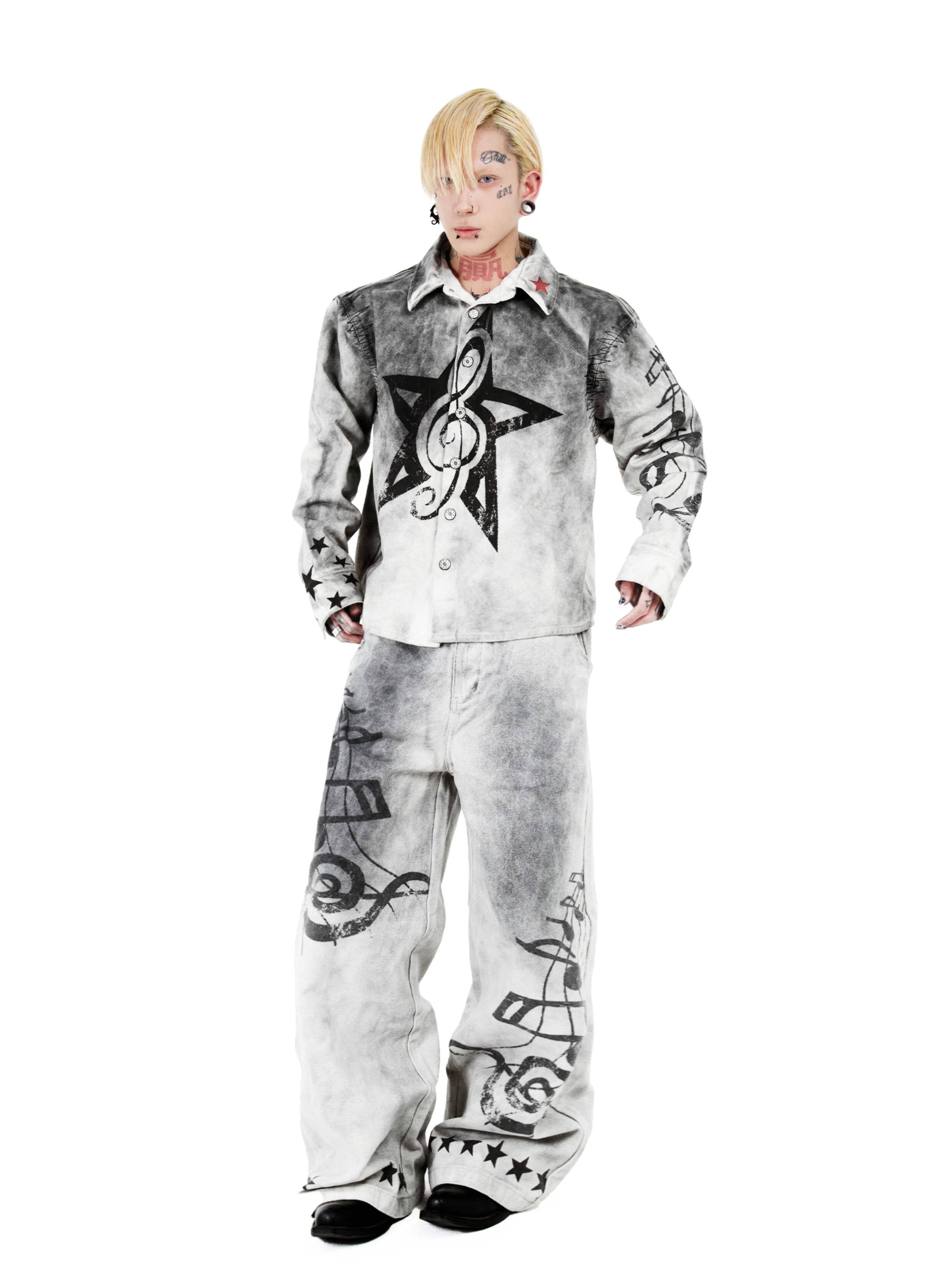 MUSIC NOTE OVERSIZED UNISEX PANTS