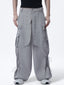 VINTAGE HEAVY‑DUTY ZIP WIDE‑LEG CASUAL CARGO PANTS