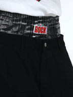 ROCK TIGER DOUBLE WAIST RIVET CURVED CUT JEANS