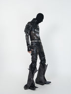 HEAVYWEIGHT PUNKSTYLE PU LEATHER SKINNY PANTS WITH DETACHABLE SLEEVES