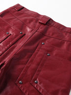 DARKPTPTS RED COATED SILHOUETTE RIVET PANTS