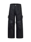 DARKPTPTS WAXED DENIM DISTRESSED CARGO PANTS